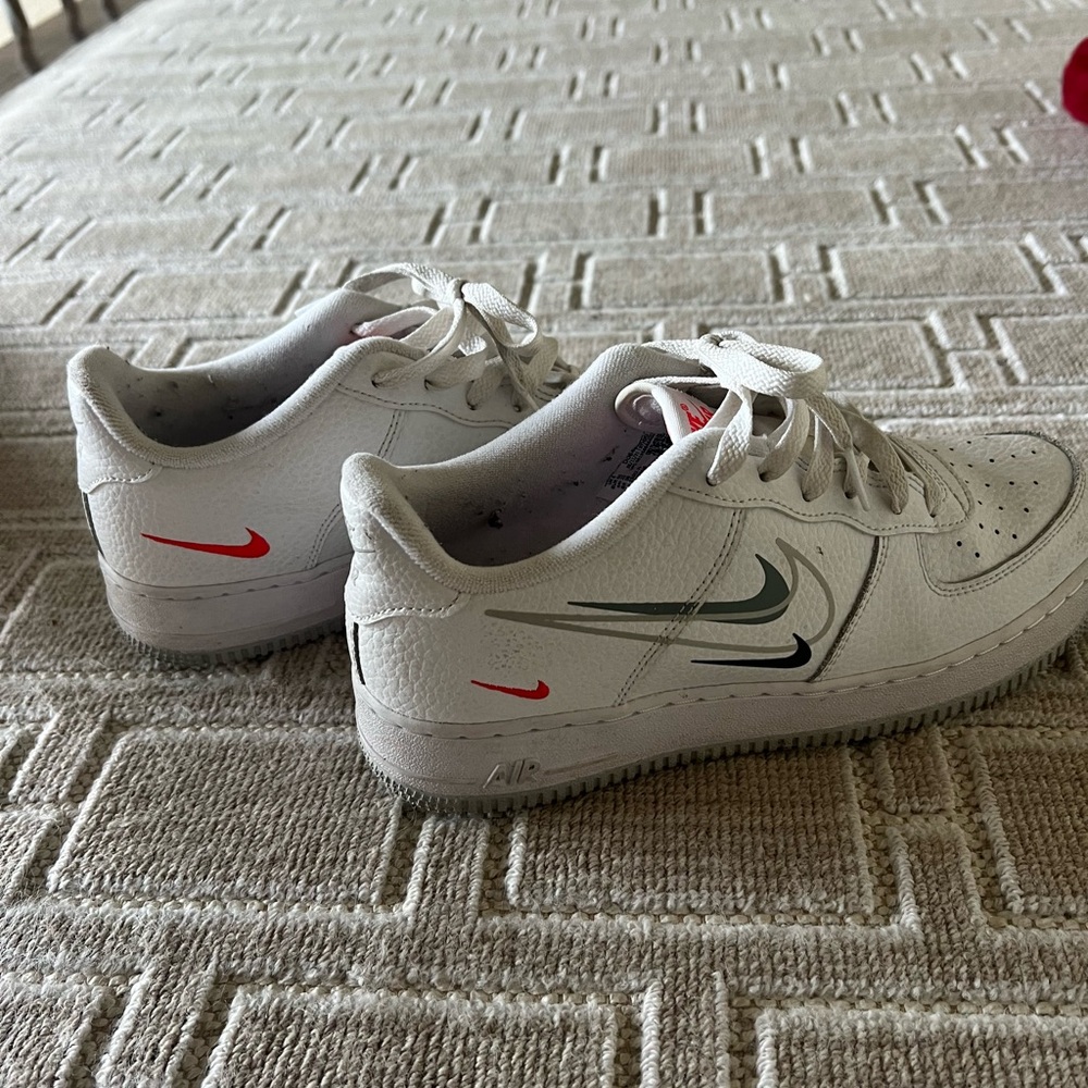 Nike Airforce red and gray small swoosh